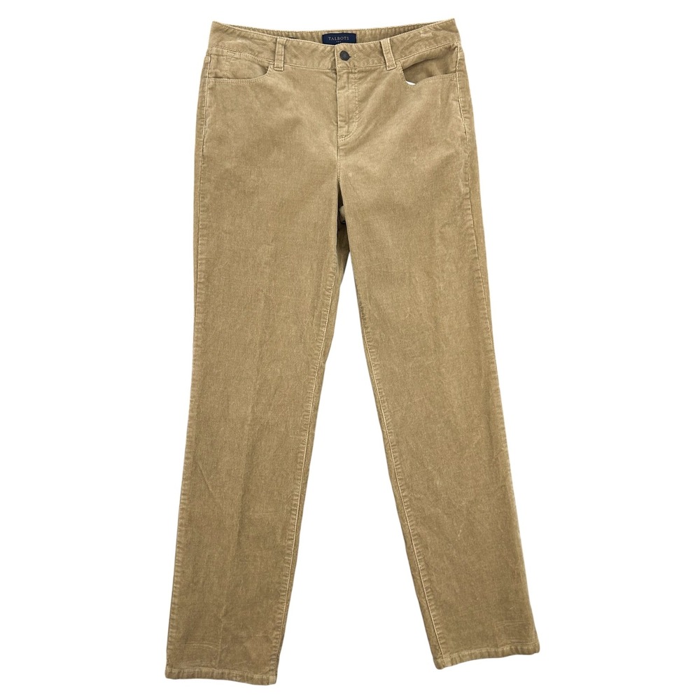 Talbots Heritage Corduroy‎ Pants Womens 10 Straight Leg Tan Beige Stretch